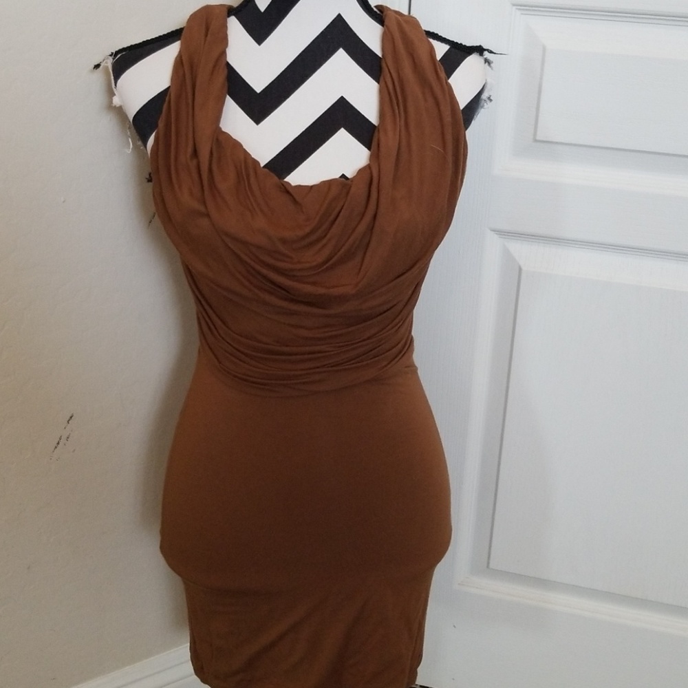 Sky Chocolate Leather Dress